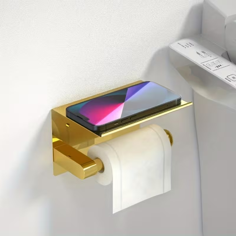 Luxury Lifestyle Wallpaper - Lujoso soporte de papel higiénico dorado