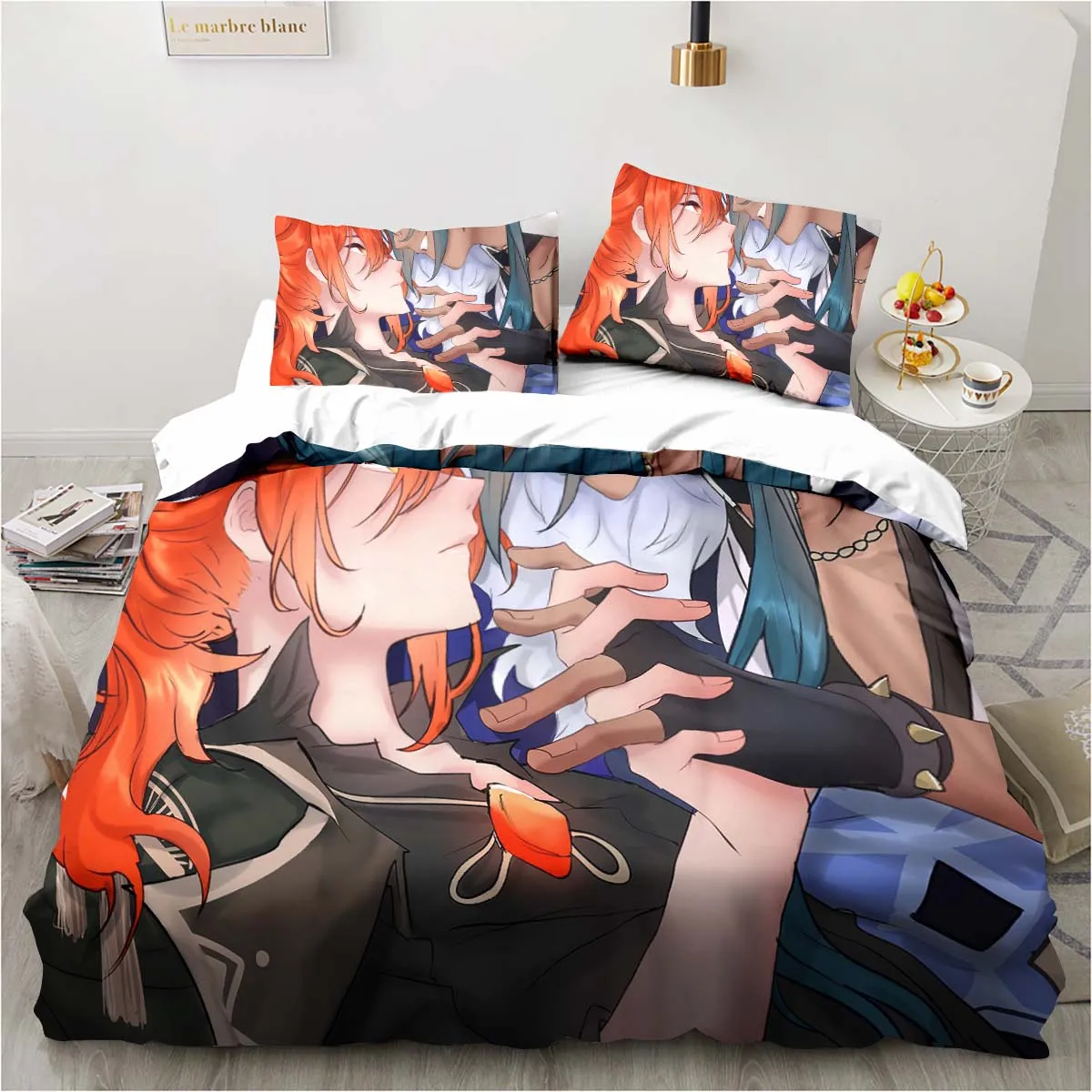 Linen Duvet Cover - Juego de cama de dibujos animados