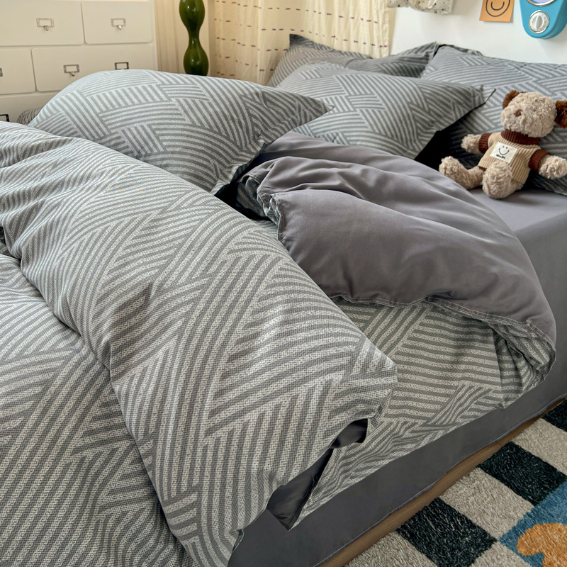 Linen Duvet Cover - Juego de Ropa de Cama Geométrica