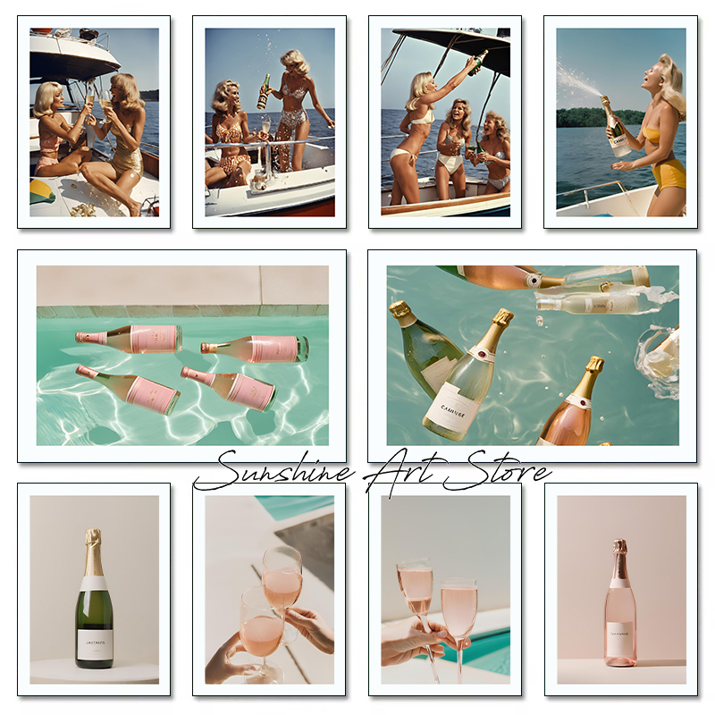 Luxury Lifestyle Picture - Champaña para mujer, fiesta, arte de