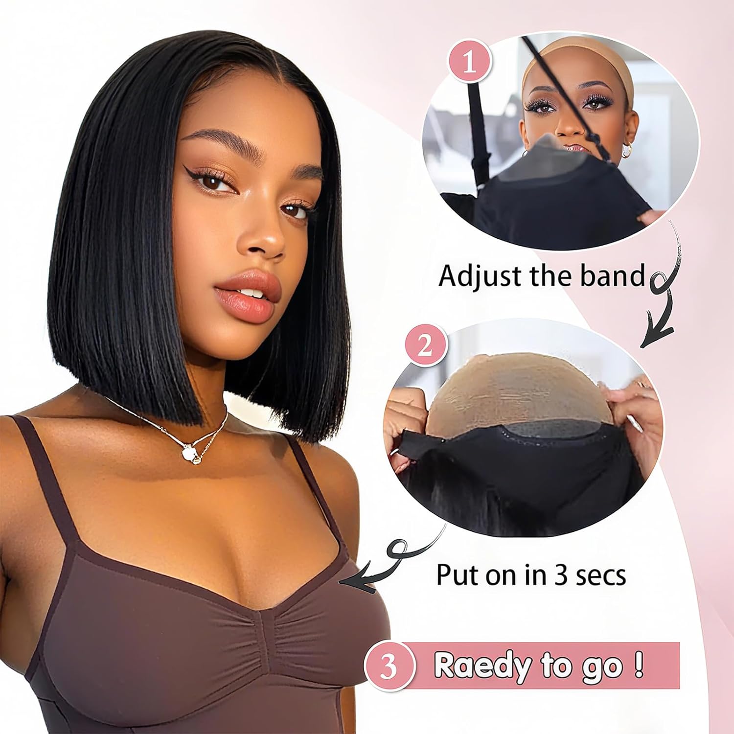 Peluca corta estilo bob con en - Luxury Lifestyle Travel reseña y precio