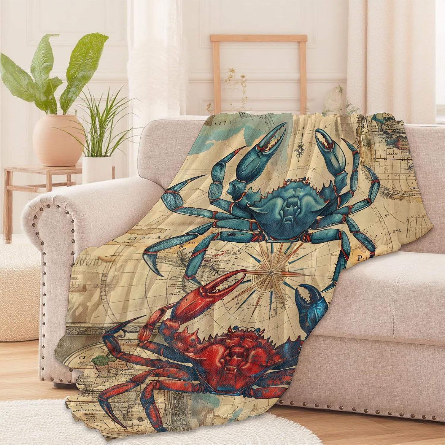 Manta con diseño de cangrejo g - Luxury Lifestyle Travel reseña y precio
