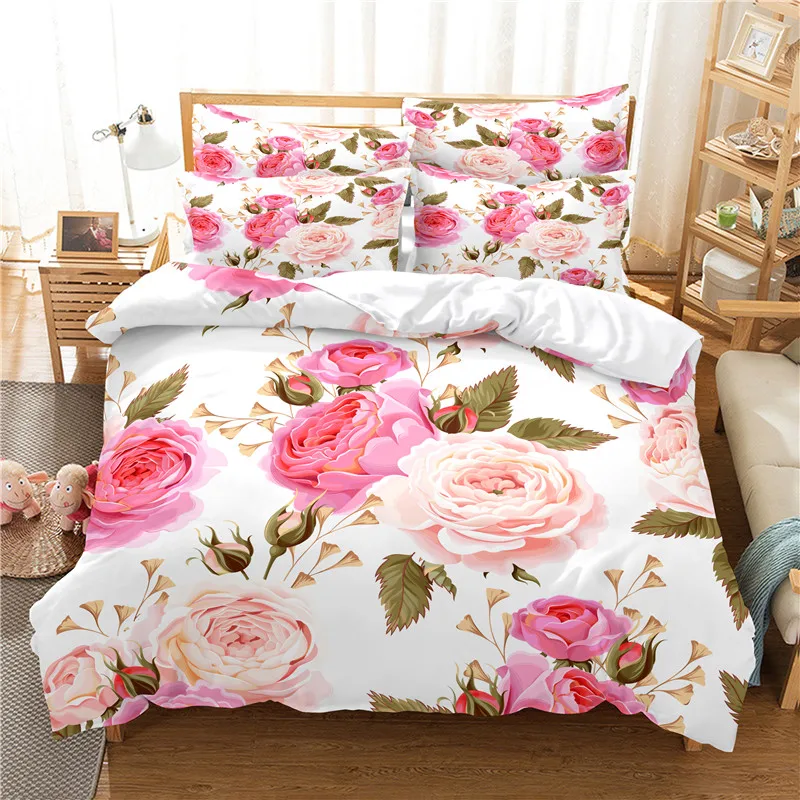 Juego de cama de flores, funda - Linen Duvet Cover reseña y precio