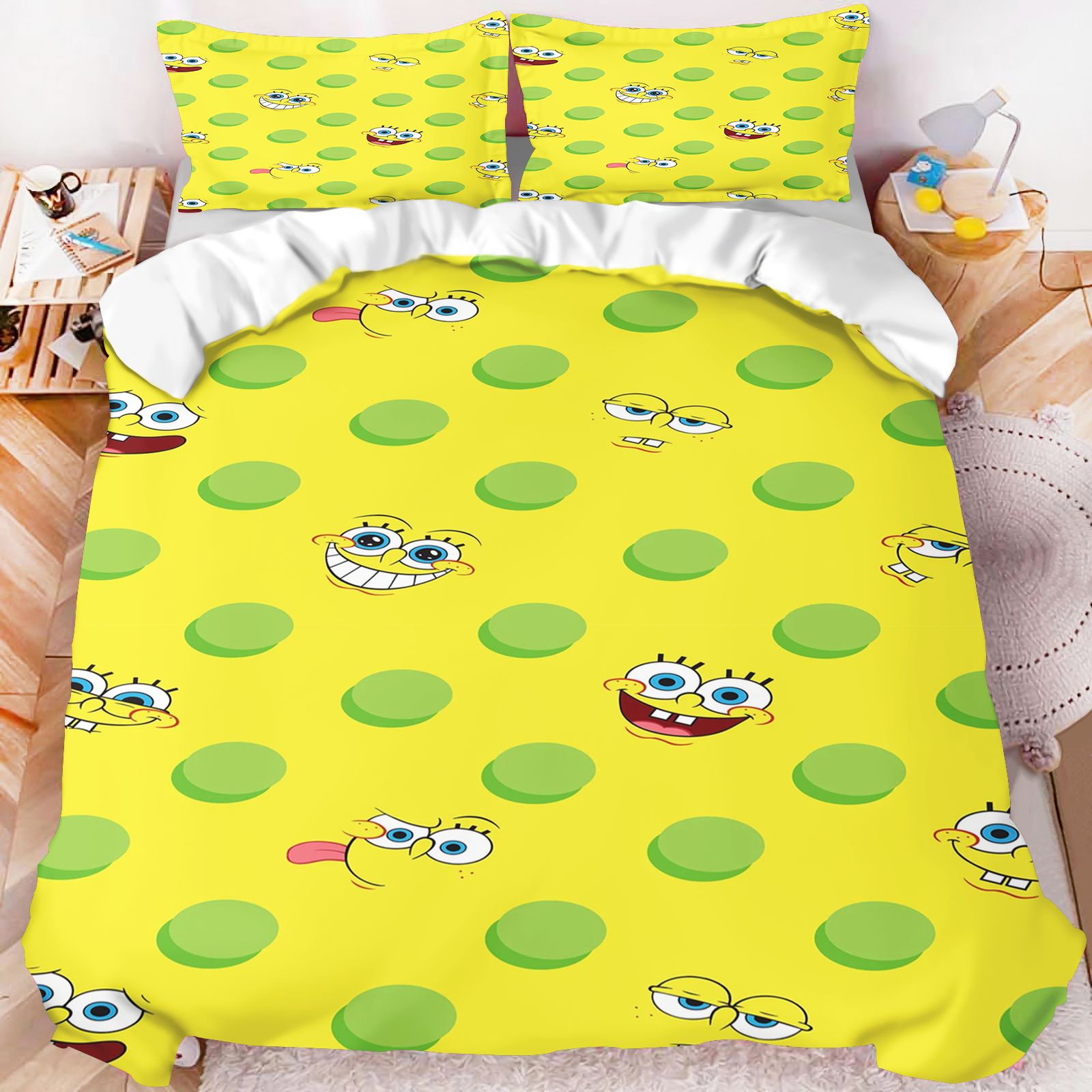 Juego de cama de Bob Esponja c - Linen Duvet Cover reseña y precio