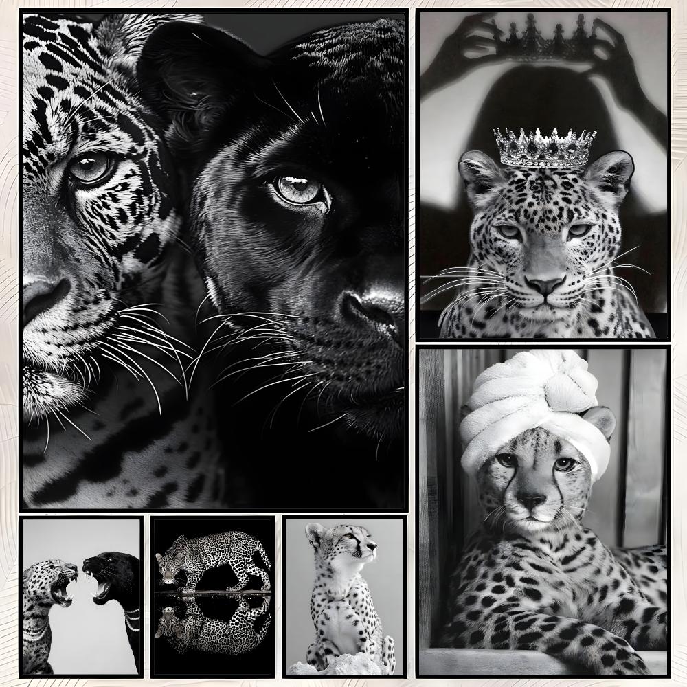 Póster de leopardo en blanco y - Luxury Lifestyle Wallpaper reseña y precio
